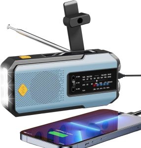 Productafbeelding Noodradio Solar met Handslinger en Powerbank - LED-Zaklamp & SOS-Alarm large