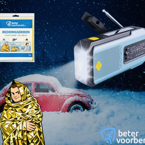 Productafbeelding Noodradio Solar met Handslinger en Powerbank - LED-Zaklamp & SOS-Alarm small 3